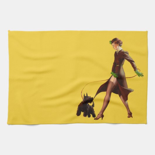 爆弾の悪い女の子のレトロはPin持ち上げます キッチンタオル (横)