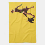 爆弾の悪い女の子のレトロはPin持ち上げます キッチンタオル (縦)