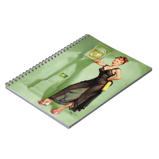 爆弾の悪い女の子のレトロはPin持ち上げます ノートブック (左側)