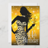 爆弾の輝きのユキヒョウの第44誕生日 招待状 (正面)