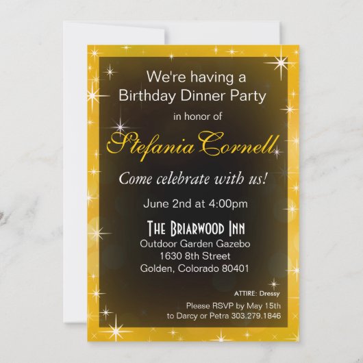 爆弾の輝きのユキヒョウの第44誕生日 招待状 (裏面)