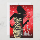 爆弾の輝きのユキヒョウの誕生会 招待状 (正面)