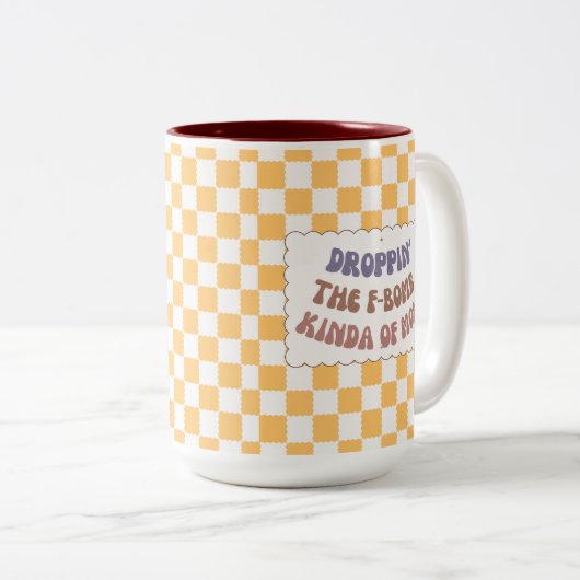 爆弾を落とす母親 ツートーンマグカップ (正面右)