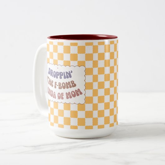 爆弾を落とす母親 ツートーンマグカップ (正面左)