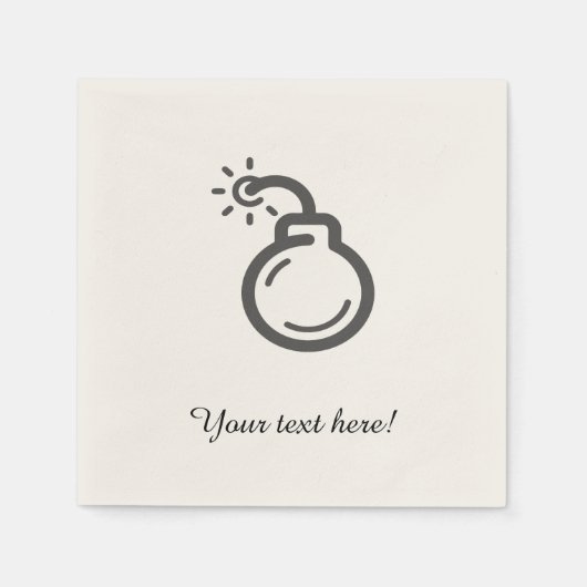 爆弾アイコン スタンダードカクテルナプキン (正面)