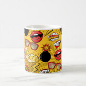 爆弾レトロリップ赤/金ゴールドID553 コーヒーマグカップ (中央)