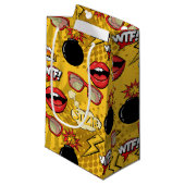 爆弾レトロリップ赤/金ゴールドID553 スモールペーパーバッグ (正面アングル)