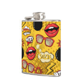 爆弾レトロリップ赤/金ゴールドID553 フラスク (左)