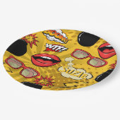 爆弾レトロリップ赤/金ゴールドID553 ペーパープレート (アングル)