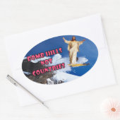 爆弾丘Not Countries 楕円形シール (封筒)