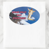 爆弾丘Not Countries 楕円形シール (バッグ)