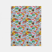 爆弾漫画パターン フリースブランケット (正面)