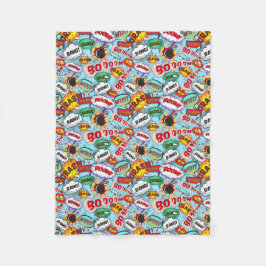 爆弾漫画パターン フリースブランケット