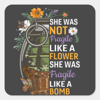 爆弾RBGのように壊れやすい花のように壊れない スクエアシール