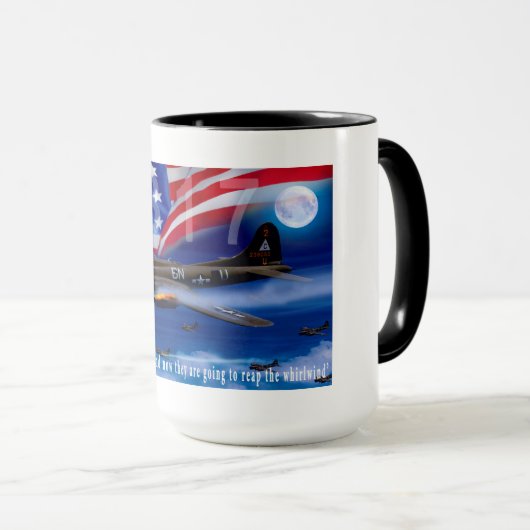 爆撃機のハリスの引用文のB17 マグカップ (正面右)