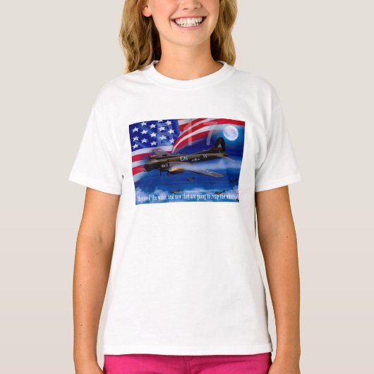 爆撃機のハリスの引用文のB17 Tシャツ (正面)