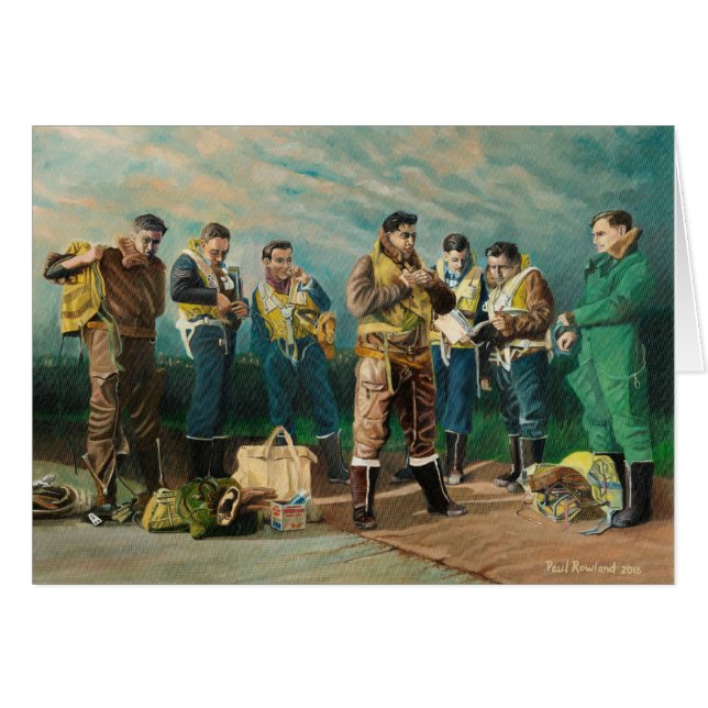 爆撃機の男の子-空白のなカード (正面横)