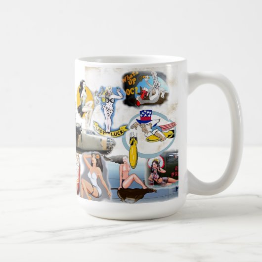 爆撃機の鼻の芸術- WW II コーヒーマグカップ (右)