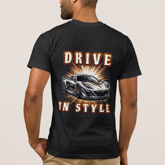 爆発するエネルギーを持つスポーツカー Tシャツ (裏面)