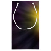 爆発するスターカッコいいデジタル宇宙アートワーク スモールペーパーバッグ (裏面)