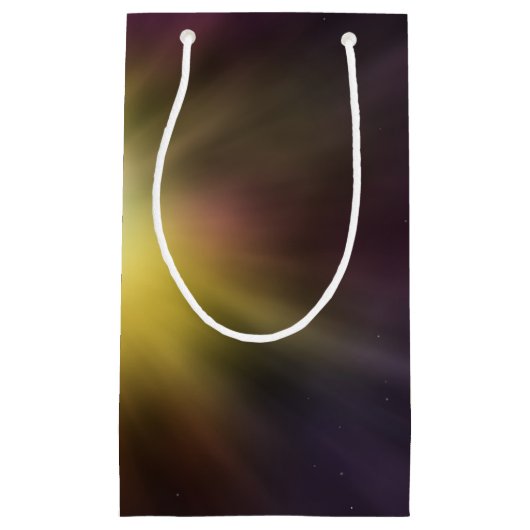 爆発するスターカッコいいデジタル宇宙アートワーク スモールペーパーバッグ (正面)