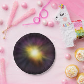 爆発するスターカッコいいデジタル宇宙アートワーク ペーパープレート (パーティー)