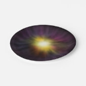 爆発するスターカッコいいデジタル宇宙アートワーク ペーパープレート (アングル)