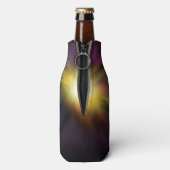 爆発するスターカッコいいデジタル宇宙アートワーク ボトルクーラー (ボトル裏面)