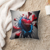 爆発するハートと涙： 3D感情的バースト クッション (ブランケット)