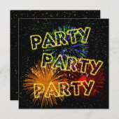 爆発する花火パーティの招待状 招待状 (正面/裏面)