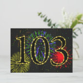 爆発する花火103rd誕生日パーティーを招待 招待状 (スタンド正面)