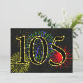 爆発する花火105th誕生日パーティーを招待 招待状 (スタンド正面)