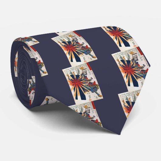 爆発する貝を弾く本庄繁長 ネクタイ (ロール)