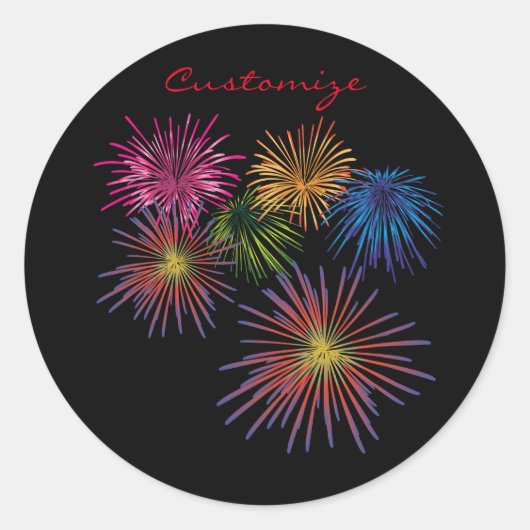 爆発するFireworks Thunder_Cove ラウンドシール (正面)