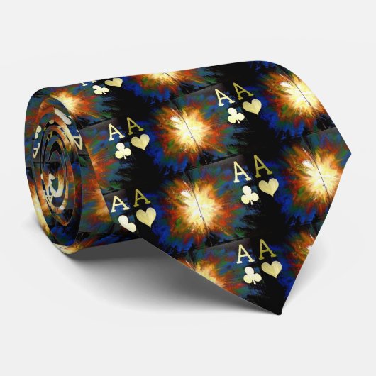 爆発のエースのトランプのポーカーのタイ ネクタイ (ロール)