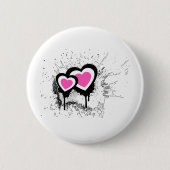 爆発のハートのEmoの代わりとなるグランジな石のパンク 缶バッジ (正面)