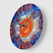 爆発の宇宙の芸術ガラスエレガントなゴッホ日曜日 ラージ壁時計 (傾斜)