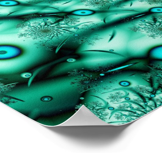 爆発クール抽象芸術素晴らしフラクタル ポスター (角)