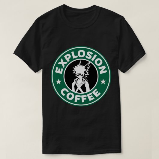 爆発コーヒー（爆後）シール Tシャツ (デザイン正面)
