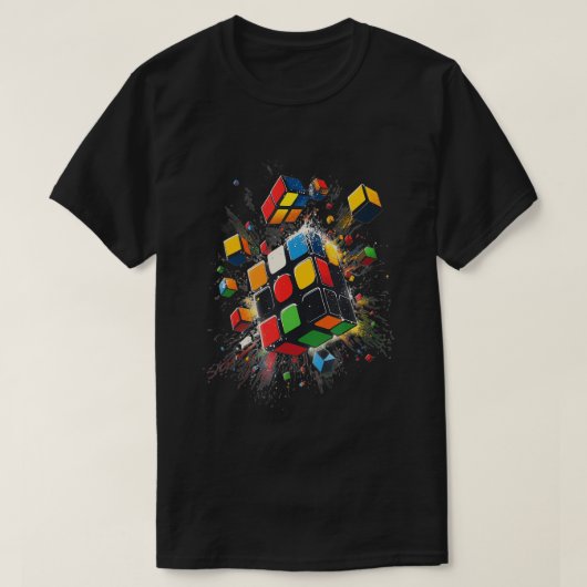 爆発スピードキューブパズル – 溶融キューブシリーズ Tシャツ (デザイン正面)