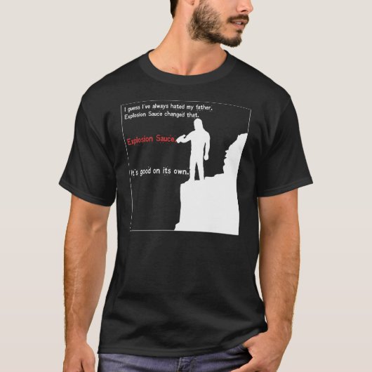 爆発ソース暗闇のワイシャツ Tシャツ (正面)