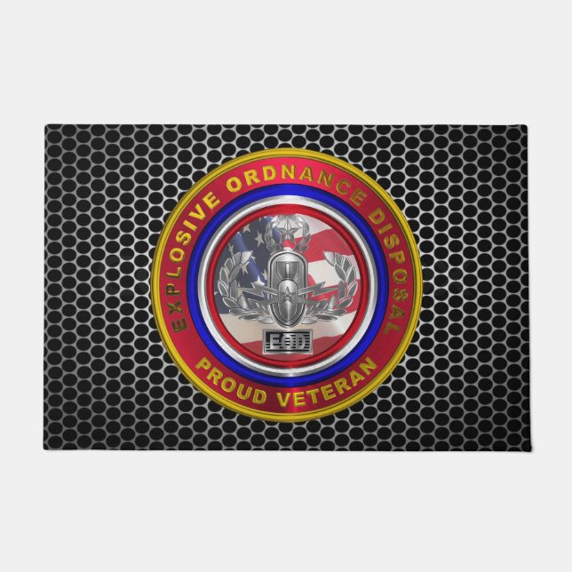 爆発兵器廃棄(EOD)退役軍人 ドアマット (正面)
