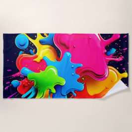 爆発性カラスプラッシュアート ビーチタオル