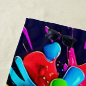 爆発性カラスプラッシュアート ビーチタオル (インサイチュ)