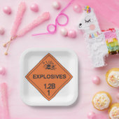 爆発物標識 ペーパープレート (パーティー)