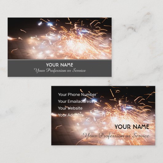 爆発的きらめくな瞬間の花火 名刺 (正面/裏面)