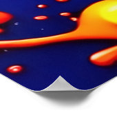 爆発的なネオン色の抽象芸術アート ポスター (角)