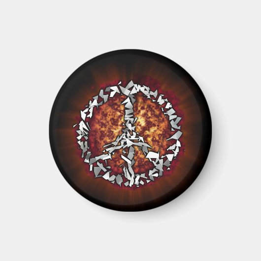 爆発的な平和サイン マグネット (正面)