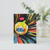 爆発的な背景のスピーカーボールキャラクター ポストカード (スタンド正面)