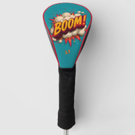 爆発的な「BOOM!」レトロコミックグラフィックがボールドに輝く ゴルフヘッドカバー